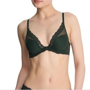 Natori Feathers Plunge T-Shirt Bra - Dk Forest / Size 34D NWT